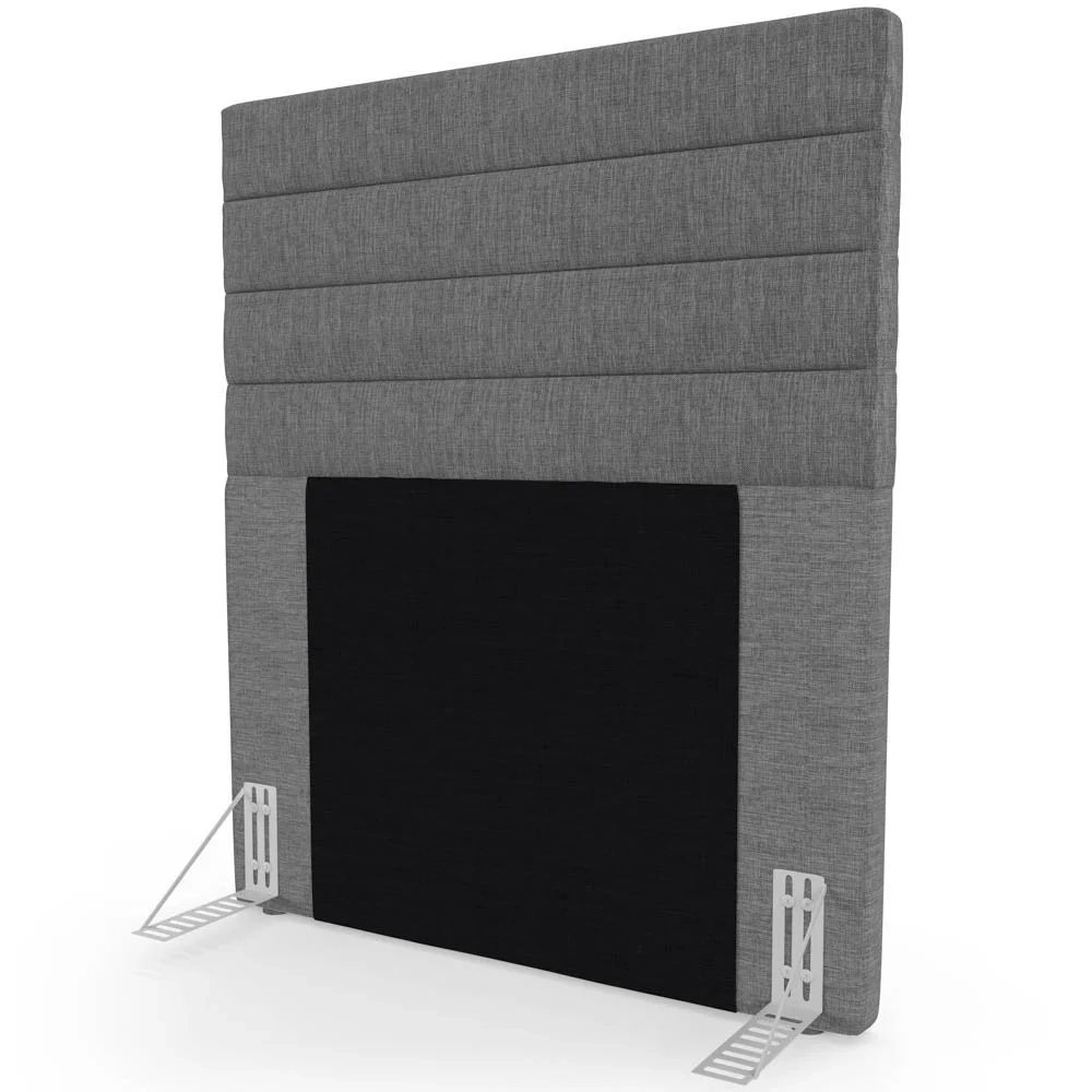 Cabeceira Cama Box Solteiro 90cm Rubi W01 Linho Cinza Escuro - Mpozenato