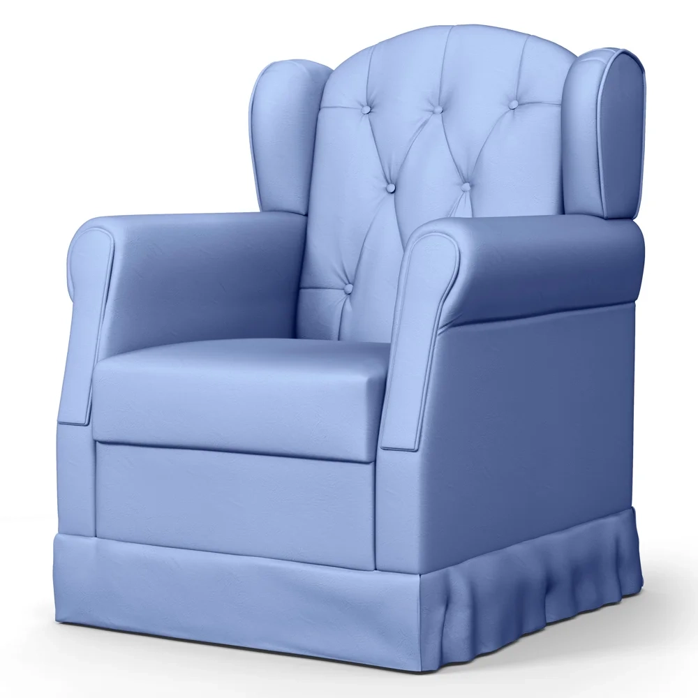 Poltrona de Amamentação Fixa Lucy Z39 Sintético Azul - Mpozenato