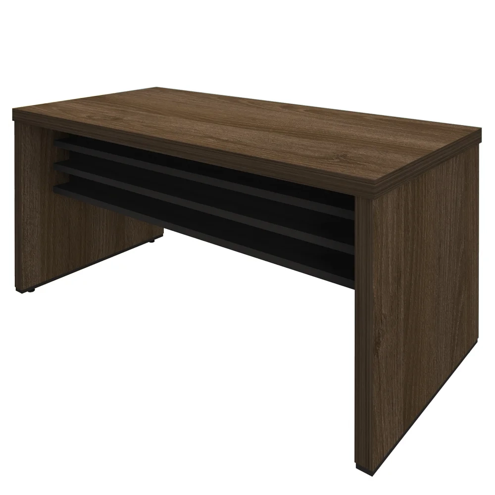 Mesa para Escritório 158cm Tamburato Executiva A06 Marrom/Preto - Mpozenato