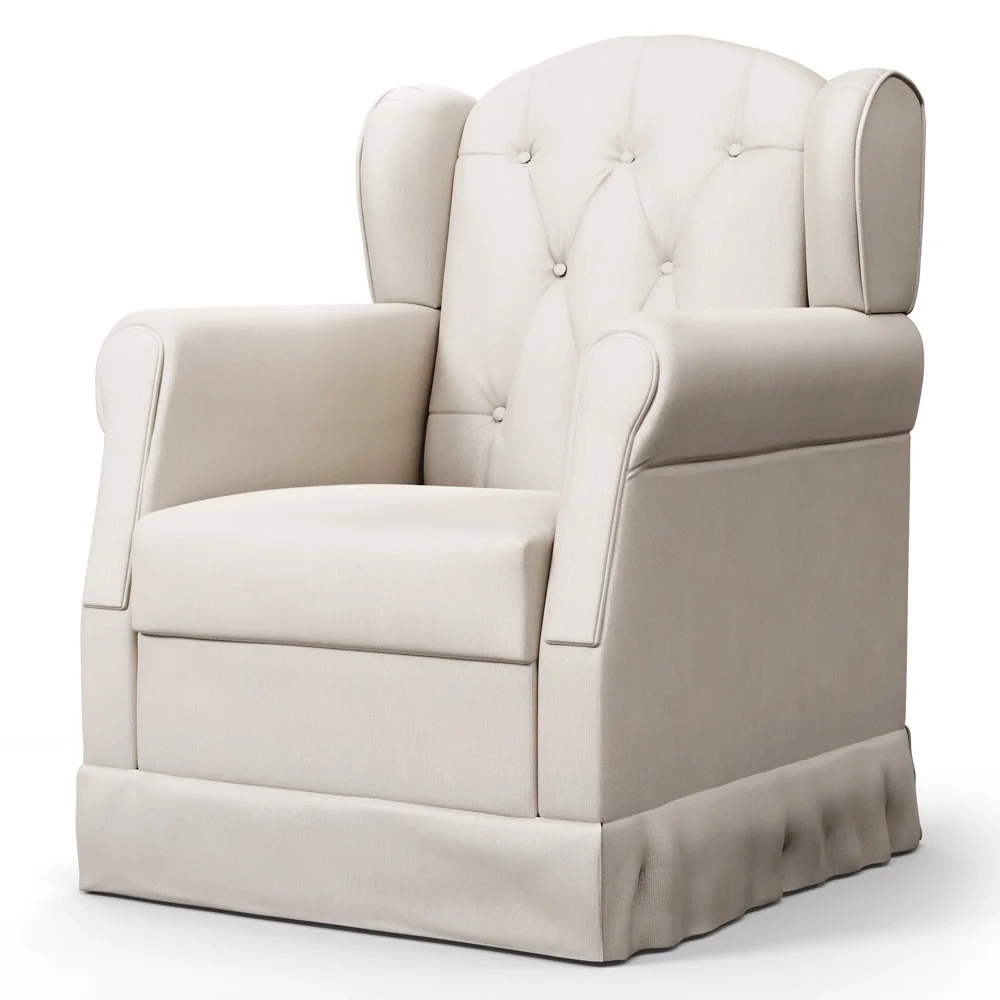 Poltrona de Amamentação Fixa Lucy Z39 Suede Bege - Mpozenato