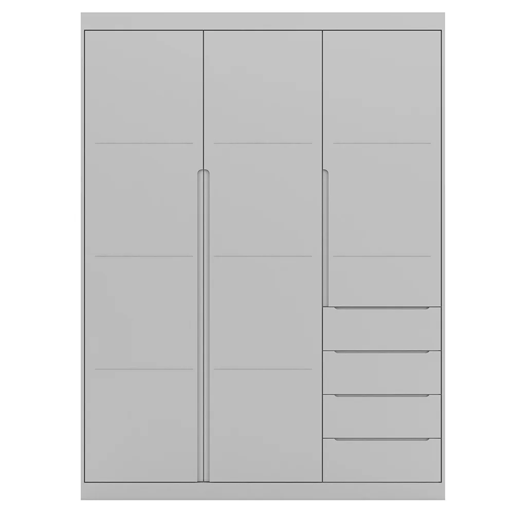 Guarda Roupa Infantil 3 Portas 4 Gavetas Lua Z39 Cinza - Mpozenato