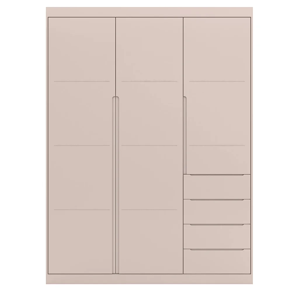 Guarda Roupa Infantil 3 Portas 4 Gavetas Lua Z39 Rose - Mpozenato