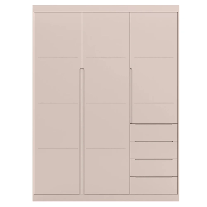 Guarda Roupa Infantil 3 Portas 4 Gavetas Lua Z39 Rose - Mpozenato