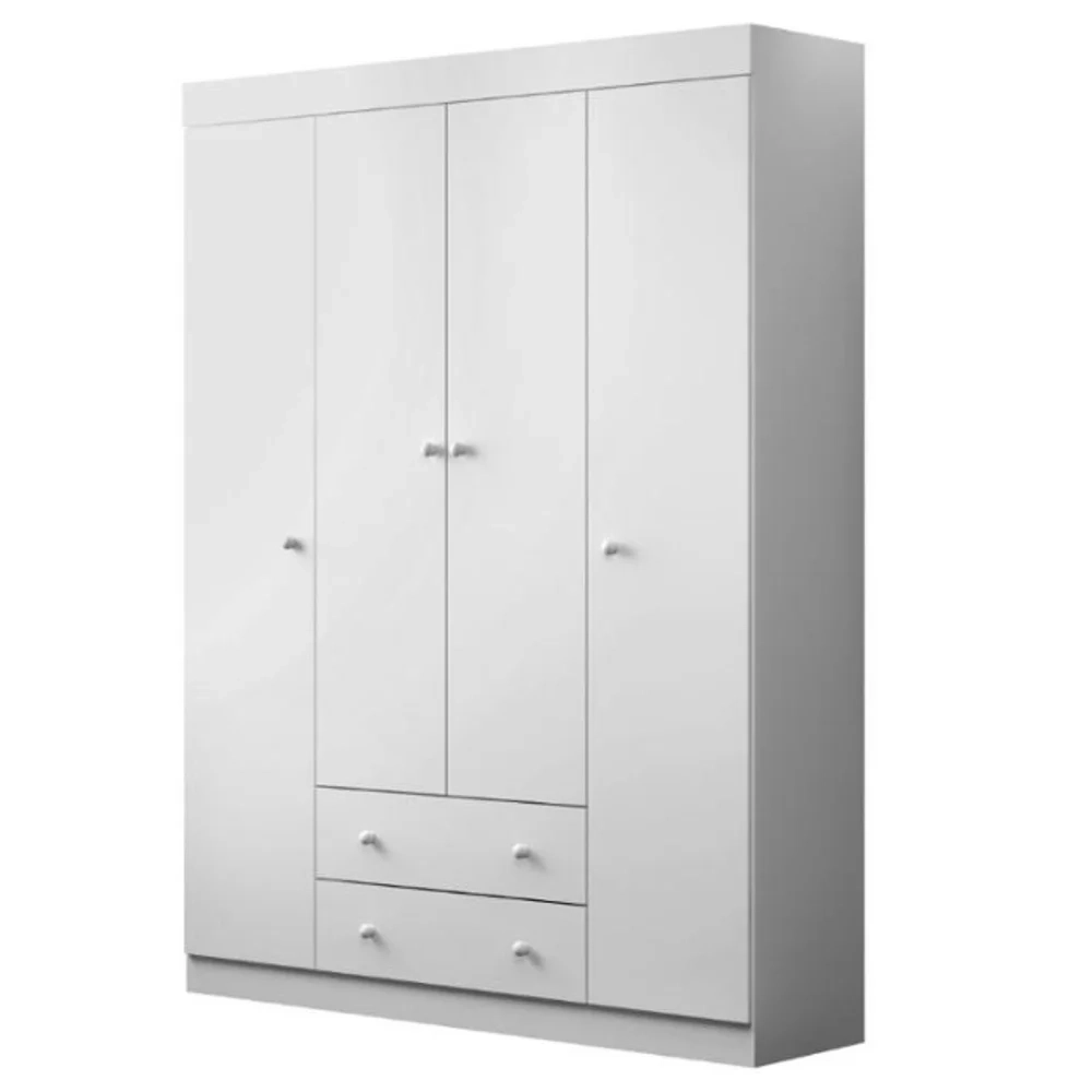 Guarda Roupa Infantil 4 Portas 2 Gavetas Ellie Z39 Branco - Mpozenato