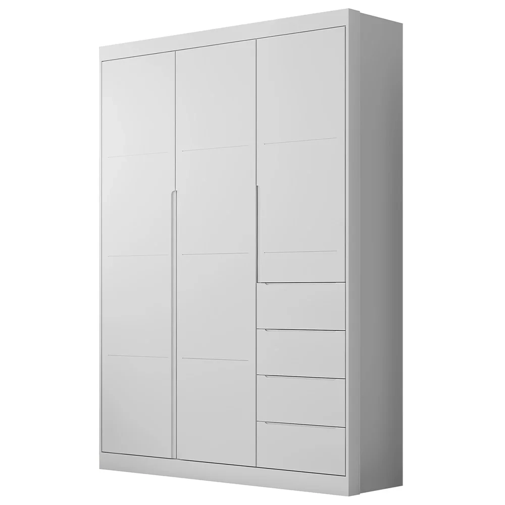 Guarda Roupa Infantil 3 Portas 4 Gavetas Lilly Z39 Branco - Mpozenato