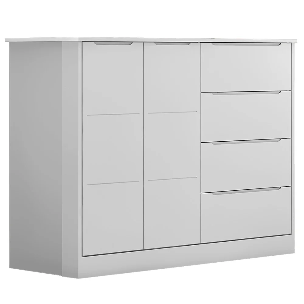 Cômoda Infantil 2 Portas 4 Gavetas Lilly Z39 Branco - Mpozenato