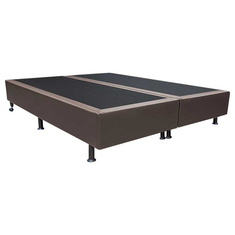 Base Box para Cama Casal Queen 158x198cm Bipartido Liz S05 Sintético Marrom - Mpozenato