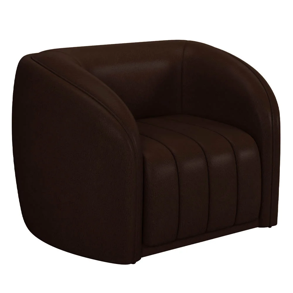 Poltrona Decorativa para Sala 112cm Meris Z32 Sintético Café - Mpozenato