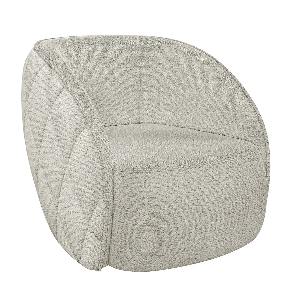 Poltrona Decorativa para Sala 90cm Tressê Zion Z32 Boucle Branco - Mpozenato