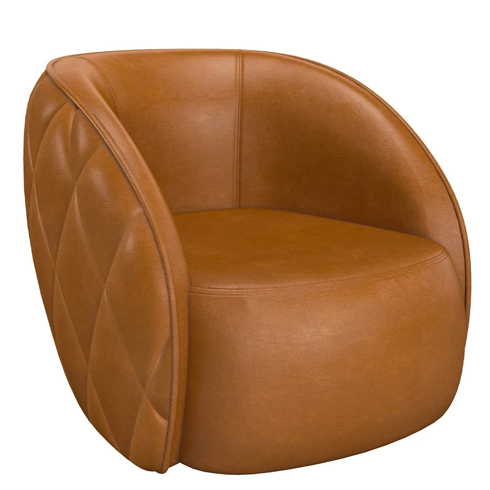 Poltrona Decorativa para Sala 90cm Tressê Zion Z32 Sintético Caramelo - Mpozenato