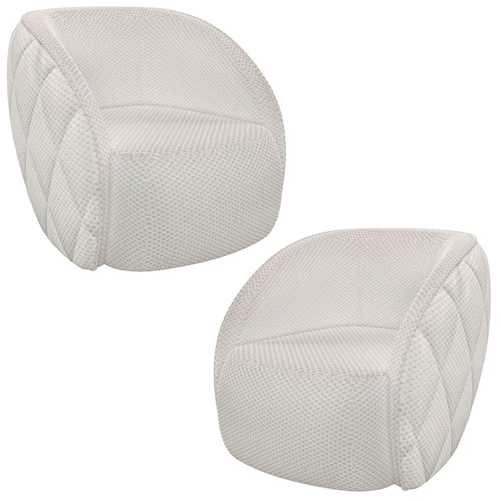 Kit 2 Poltronas Decorativa para Sala 90cm Tressê Zion Z32 Linho Cru - Mpozenato