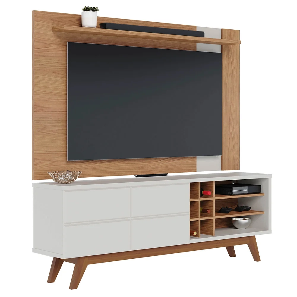 Rack para Sala Norena com Painel para TV 70 Pol. Amélie C05 Freijó/Off White Matte - Mpozenato