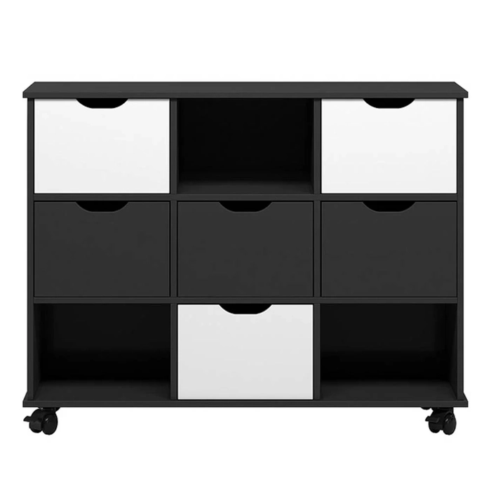 Nicho Organizador com Rodízios 6 Gavetas Toys Q01 Preto/Branco - Mpozenato