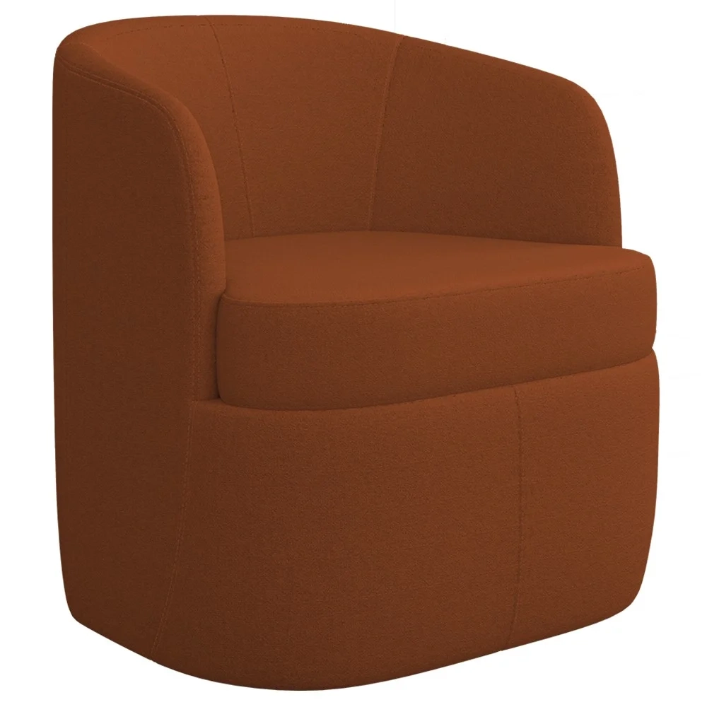 Poltrona Giratória Decorativa para Sala Dandara Z08 Boucle Terracota - Mpozenato