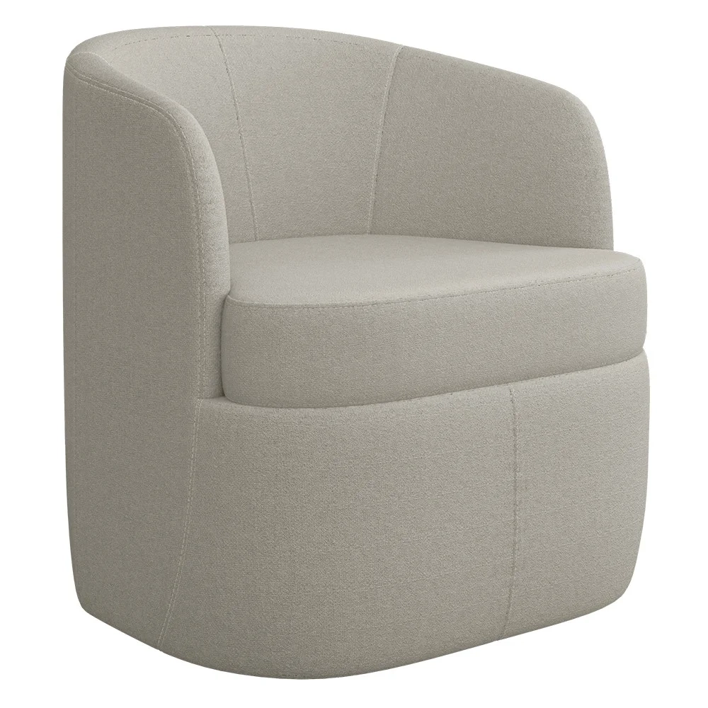 Poltrona Giratória Decorativa para Sala Dandara Z08 Boucle Bege - Mpozenato