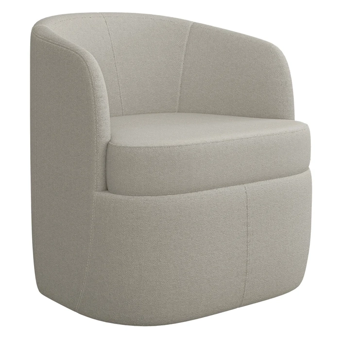 Poltrona Giratória Decorativa para Sala Dandara Z08 Boucle Bege - Mpozenato