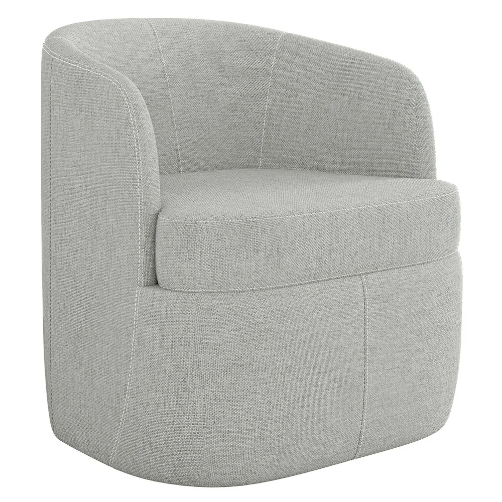 Poltrona Giratória Decorativa para Sala Dandara Z08 Linho Cinza - Mpozenato