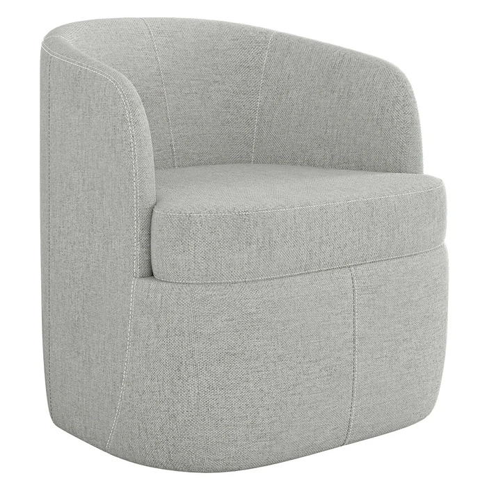 Poltrona Giratória Decorativa para Sala Dandara Z08 Linho Cinza - Mpozenato