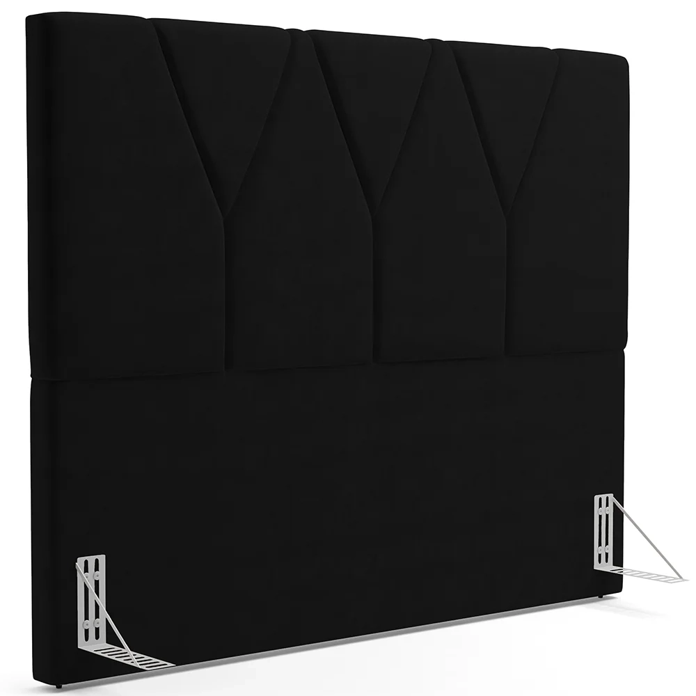 Cabeceira Cama Box Casal Queen 160cm Aura Suede W01 Preto - Mpozenato