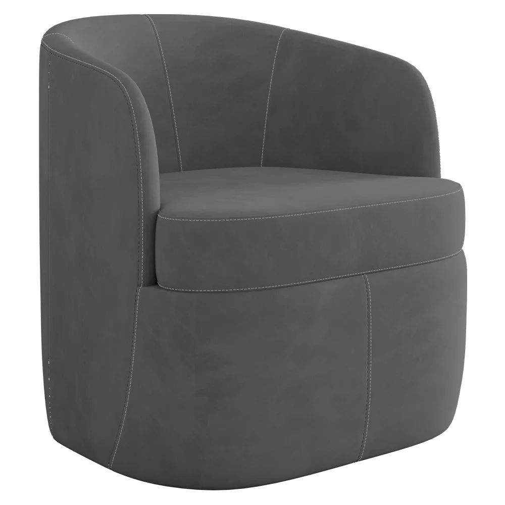 Poltrona Giratória Decorativa para Sala Dandara Z08 Veludo Cinza Escuro - Mpozenato