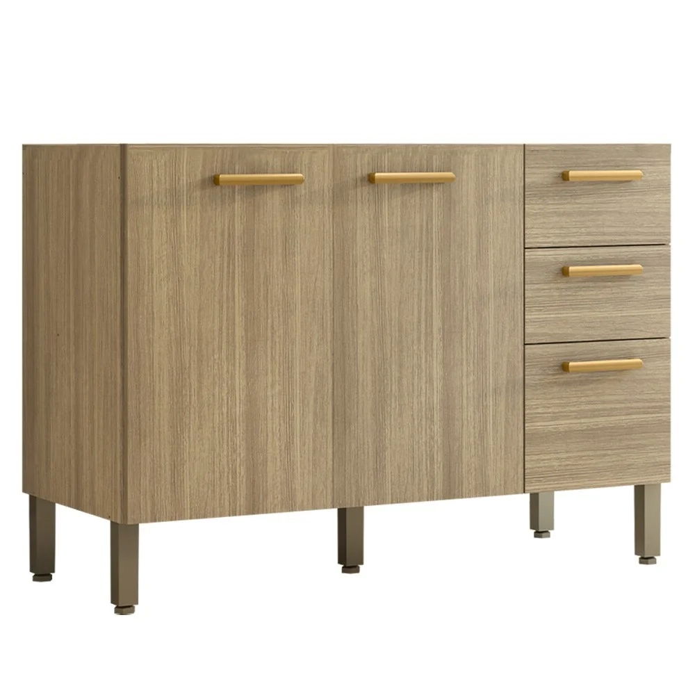 Balcão Gabinete para Pia sem Tampo 120cm Urban Z06 Freijó - Mpozenato