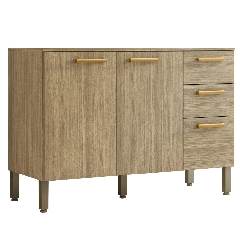 Balcão Gabinete para Pia com Tampo 120cm Urban Z06 Freijó - Mpozenato