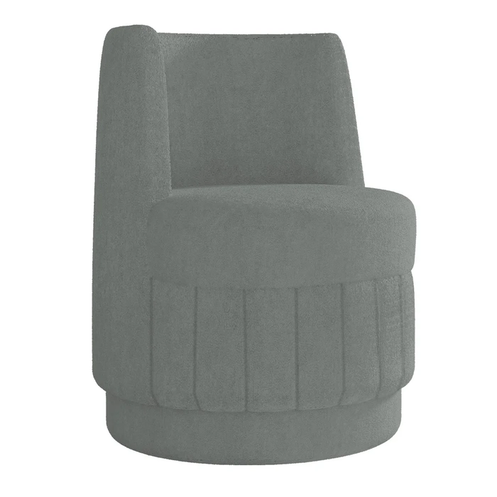 Poltrona Giratória Decorativa para Sala Isa Z08 Boucle Cinza Escuro - Mpozenato