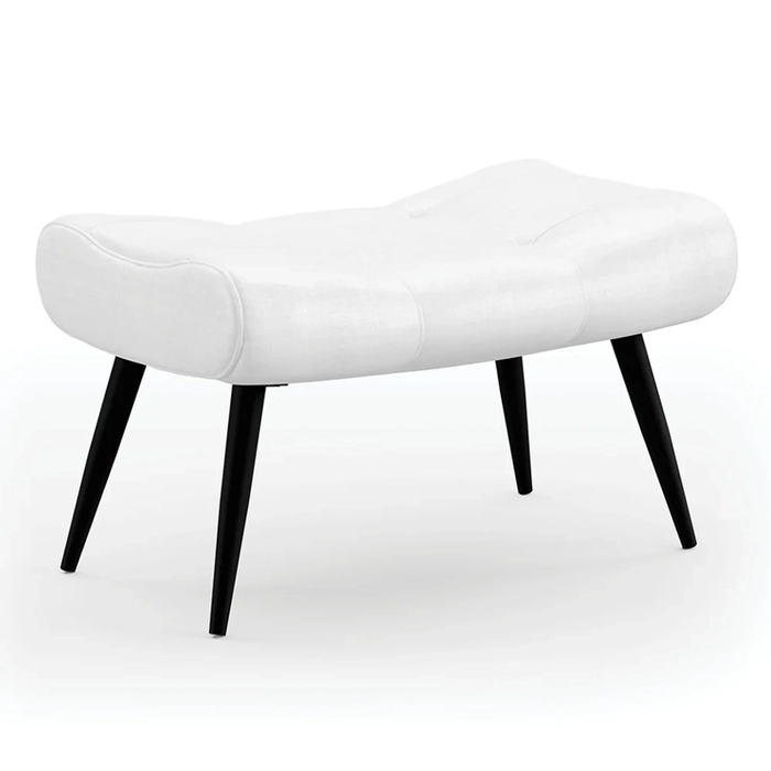 Puff Decorativo Para Sala de Estar Pés Palito Lord Facto Dunas Branco - Ibiza