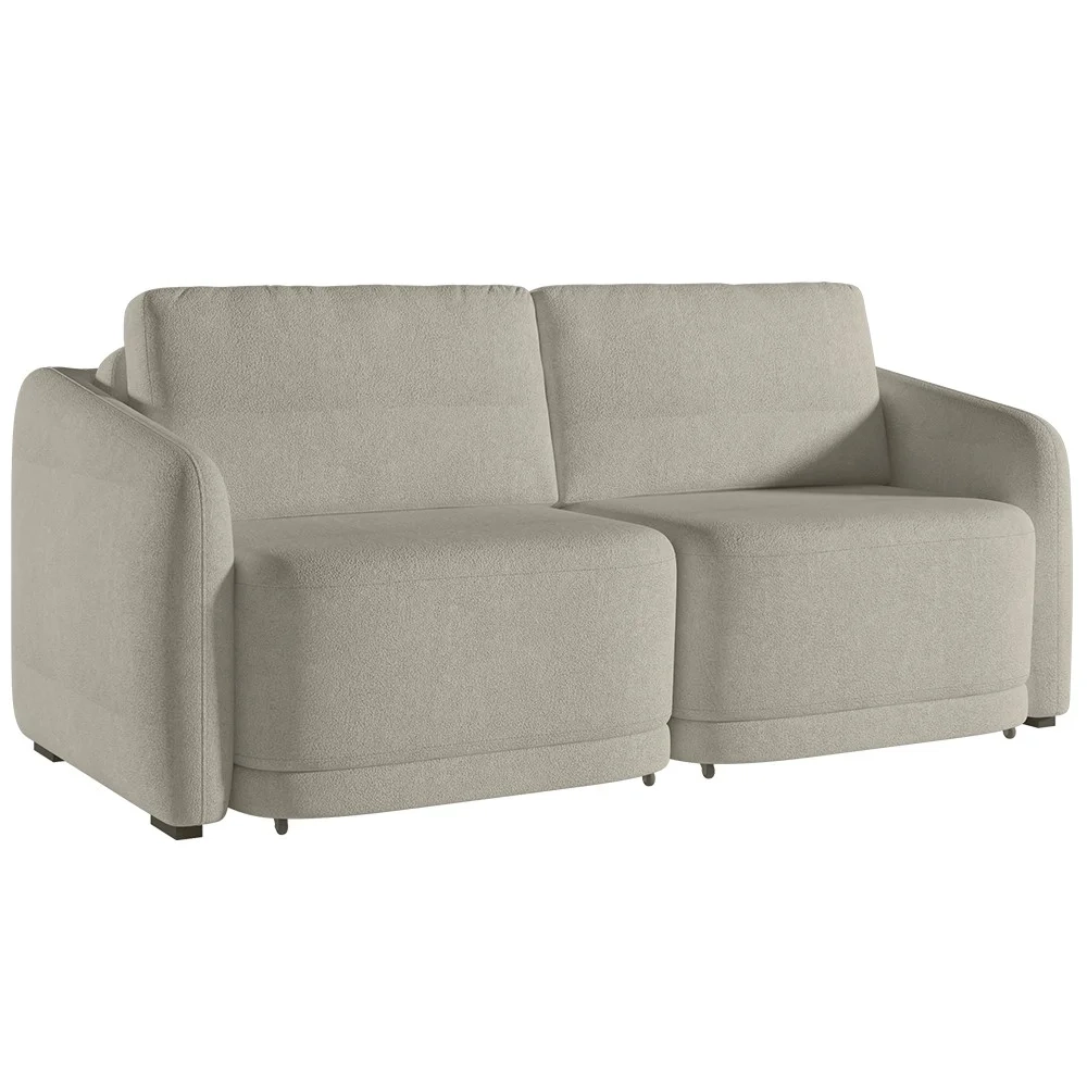 Sofá Cama Casal para Sala 176cm Polska Z08 Boucle Bege - Mpozenato