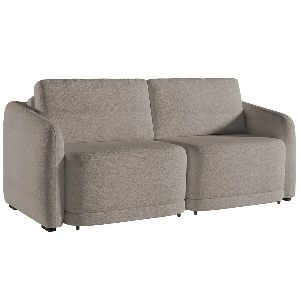 Sofá Cama Casal para Sala 216cm Polska Z08 Boucle Bege Escuro - Mpozenato