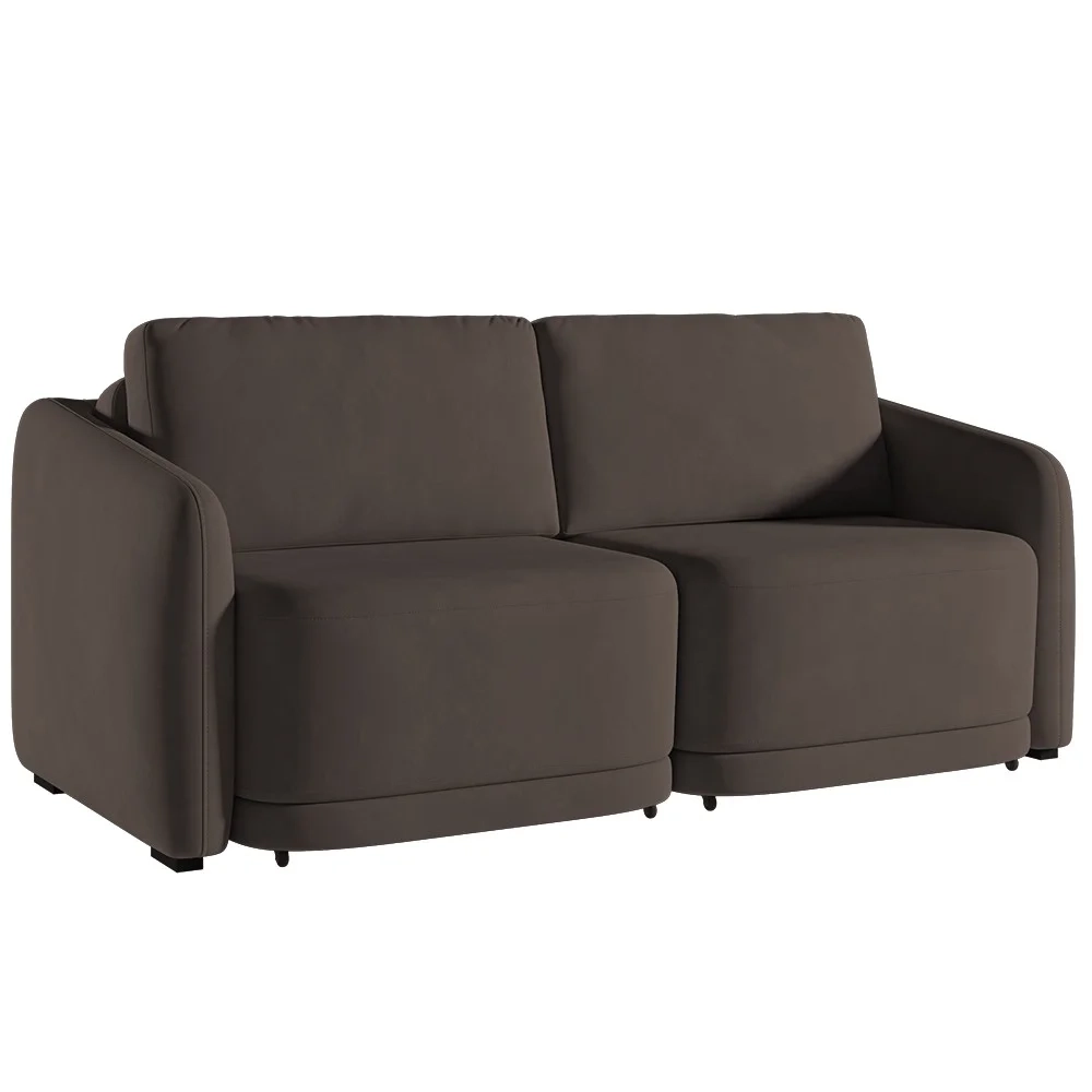 Sofá Cama Casal para Sala 236cm Polska Z08 Veludo Marrom - Mpozenato