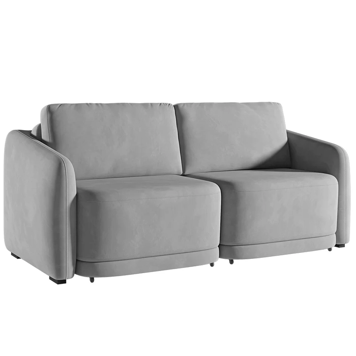 Sofá Cama Casal para Sala 236cm Polska Z08 Veludo Cinza - Mpozenato