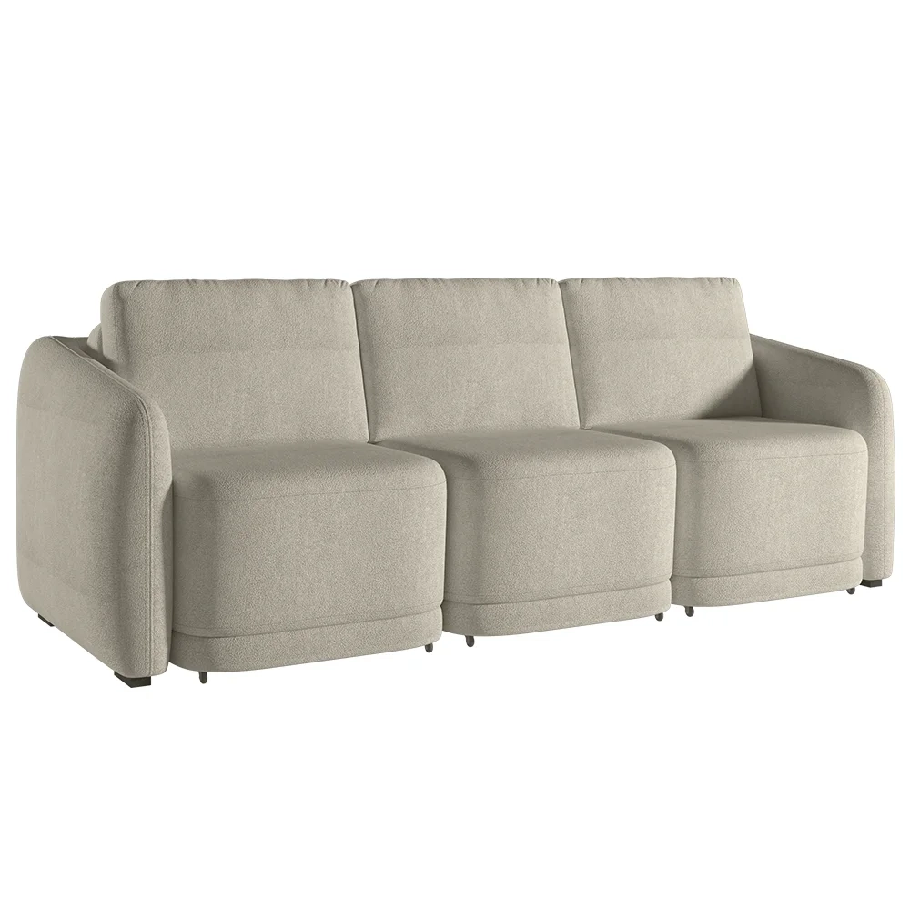 Sofá Cama Casal para Sala 246cm Polska Z08 Boucle Bege - Mpozenato