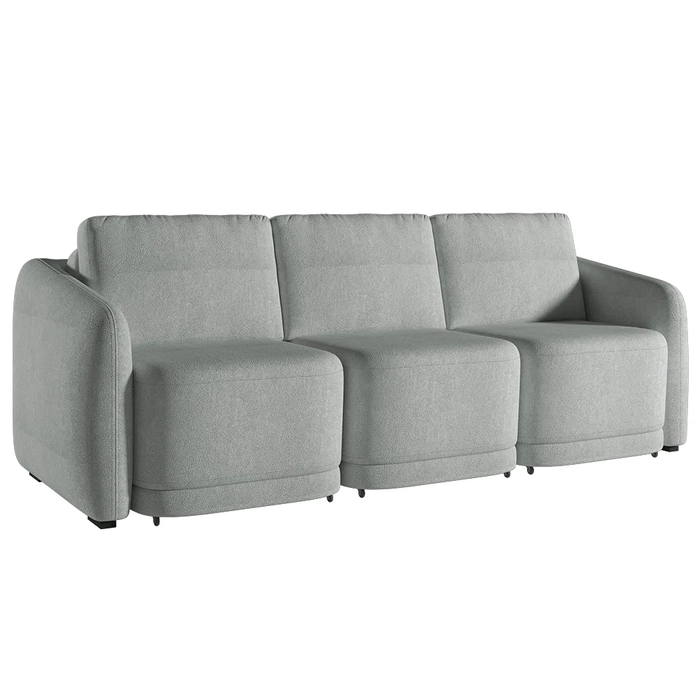 Sofá Cama Casal para Sala 276cm Polska Z08 Boucle Cinza Claro - Mpozenato