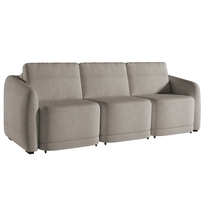 Sofá Cama Casal para Sala 306cm Polska Z08 Boucle Bege Escuro - Mpozenato