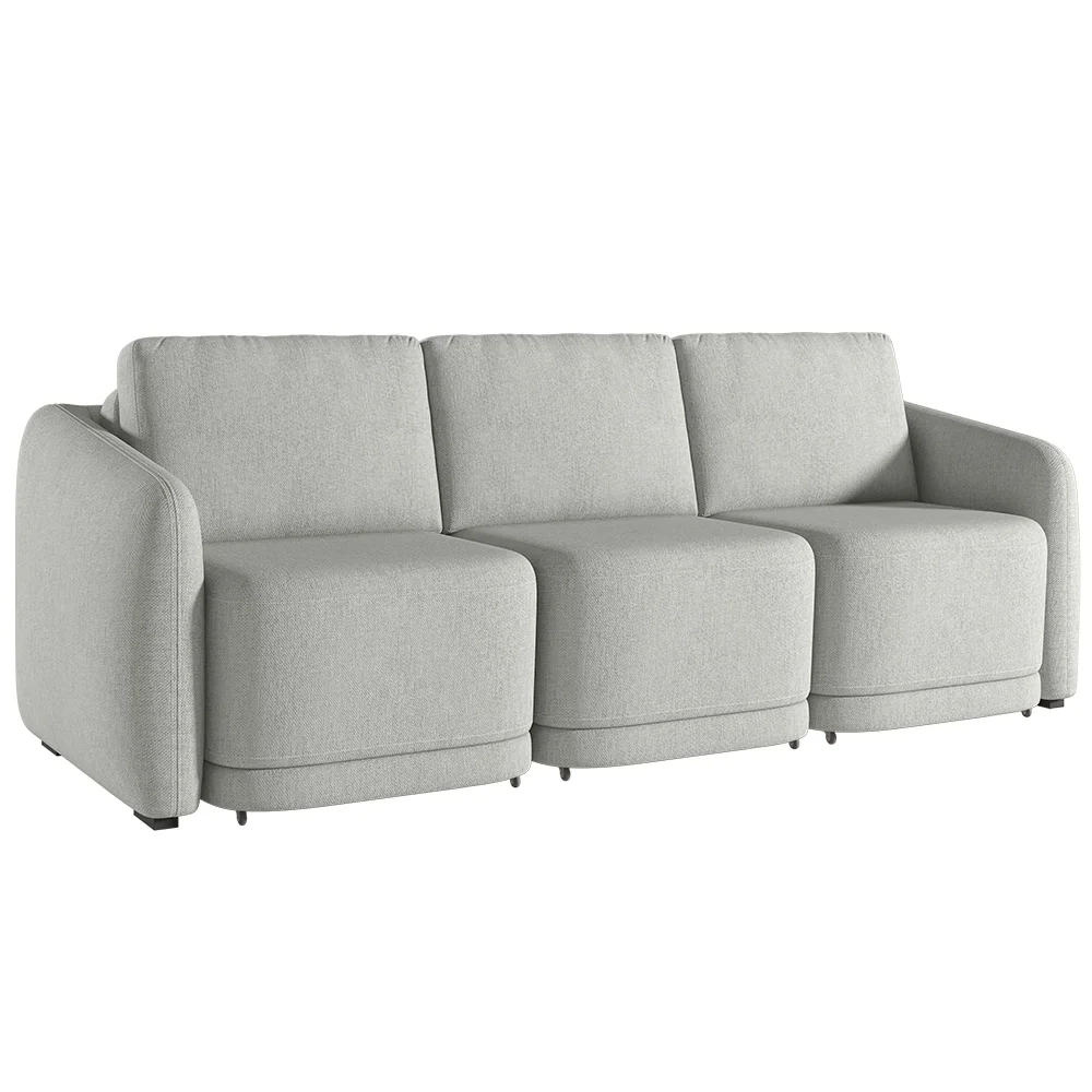 Sofá Cama Casal para Sala 336cm Polska Z08 Linho Cinza - Mpozenato