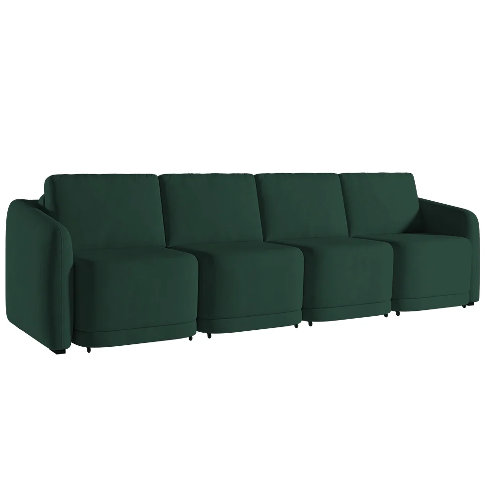 Sofá Cama Casal para Sala 356cm Polska Z08 Veludo Verde - Mpozenato