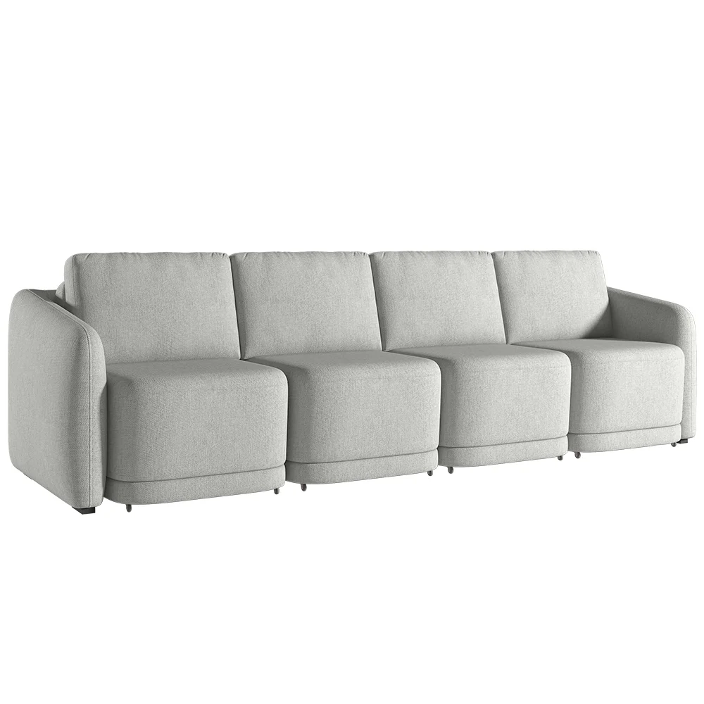 Sofá Cama Casal para Sala 436cm Polska Z08 Linho Cinza - Mpozenato