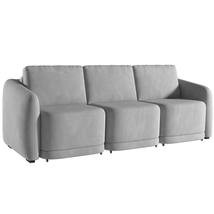 Sofá Cama Casal para Sala 336cm Polska Z08 Veludo Cinza - Mpozenato