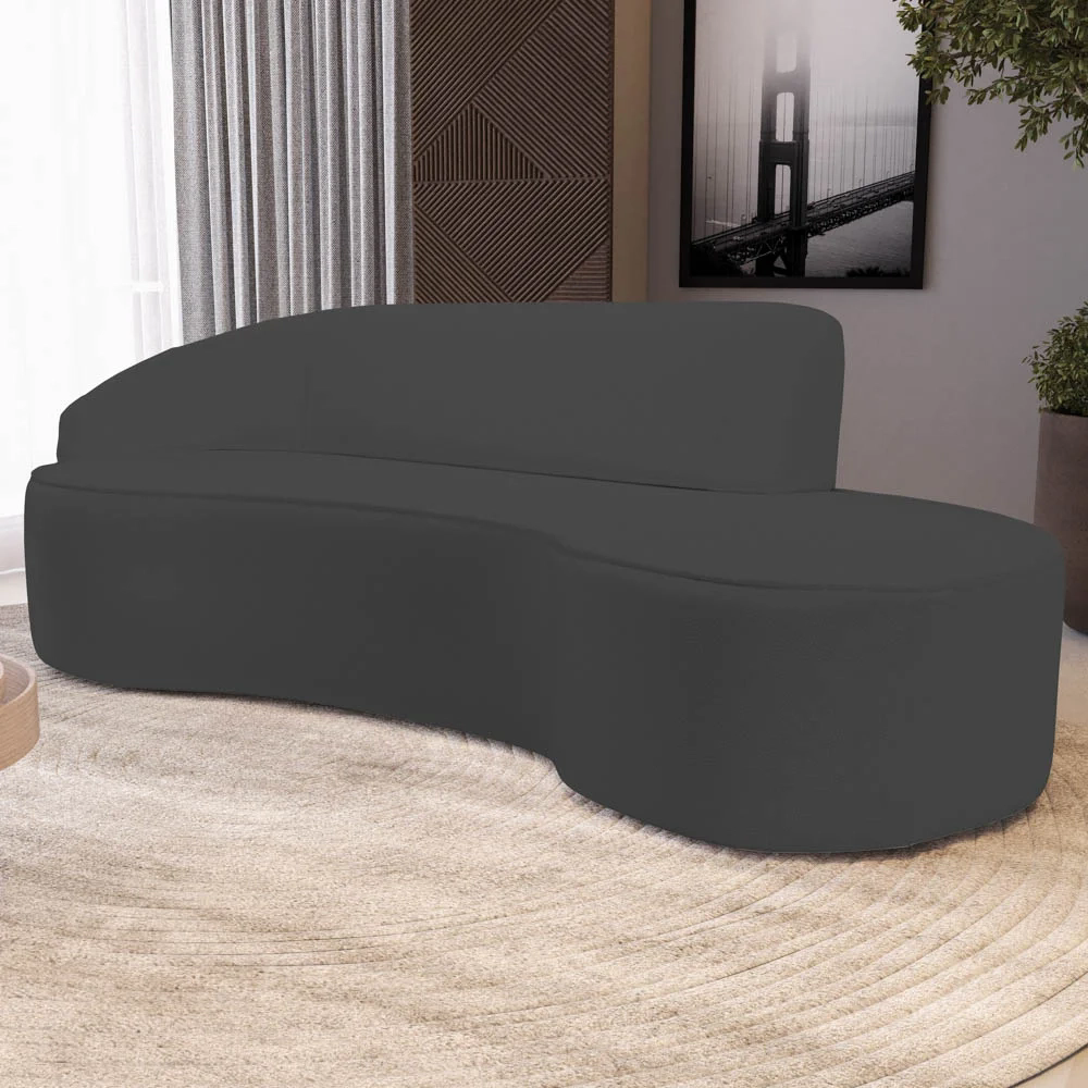 Sofá Living  2 Lugares 180cm Braço Esquerdo Mozart D06 Sintético Cinza - Mpozenato