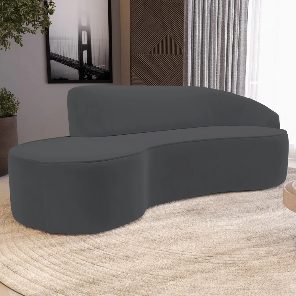 Sofá Living  2 Lugares 180cm Braço Direito Mozart D06 Veludo Cinza - Mpozenato