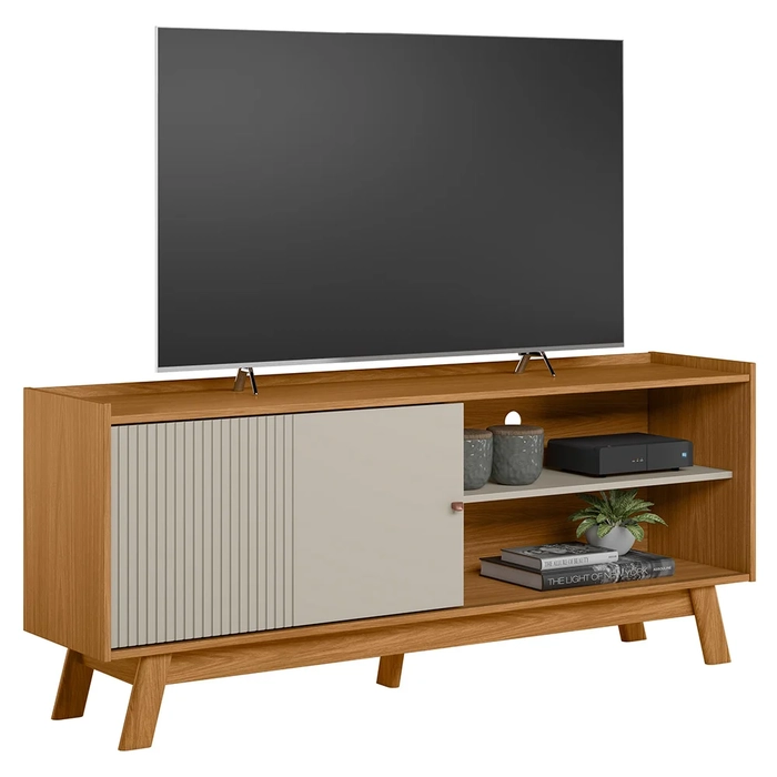 Rack Bancada de TV 65 Polegadas Arum L06 Nature/Off White - Mpozenato