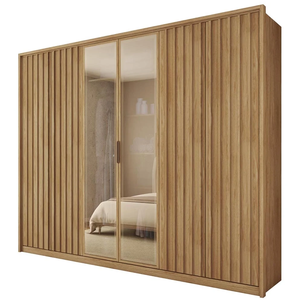 Guarda Roupa Casal 6 Portas 4 Gavetas Turium C01 Buriti - Mpozenato