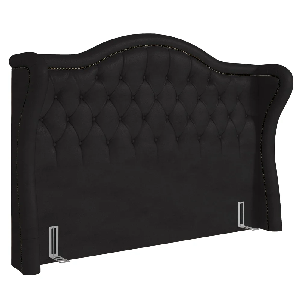 Cabeceira Cama Box Casal Queen 160cm Antibes Z37 Sintético Preto - Mpozenato