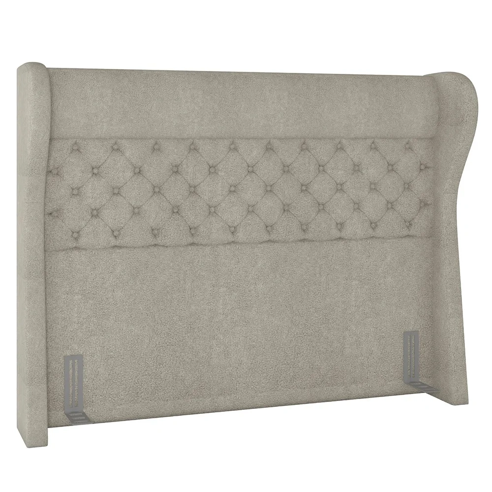 Cabeceira Cama Box Casal King 195cm Trinidad Z37 Boucle Cru - Mpozenato