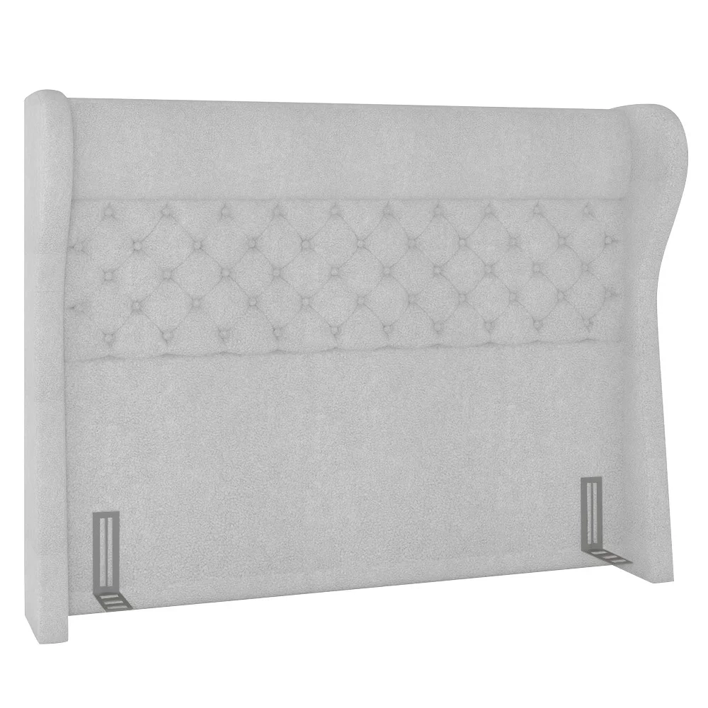 Cabeceira Cama Box Casal King 195cm Trinidad Z37 Boucle Branco - Mpozenato