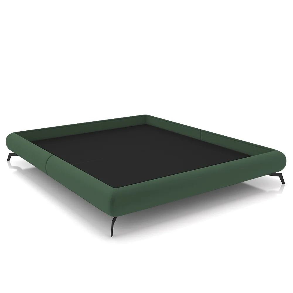 Cama Casal Base Box 138x188cm Pés de Ferro Cold Z37 Veludo Verde - Mpozenato