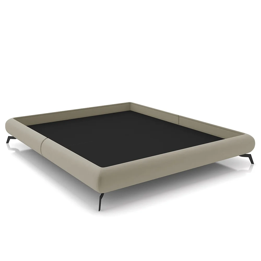 Cama King Base Box 193x203cm Pés de Ferro Cold Z37 Veludo Bege - Mpozenato