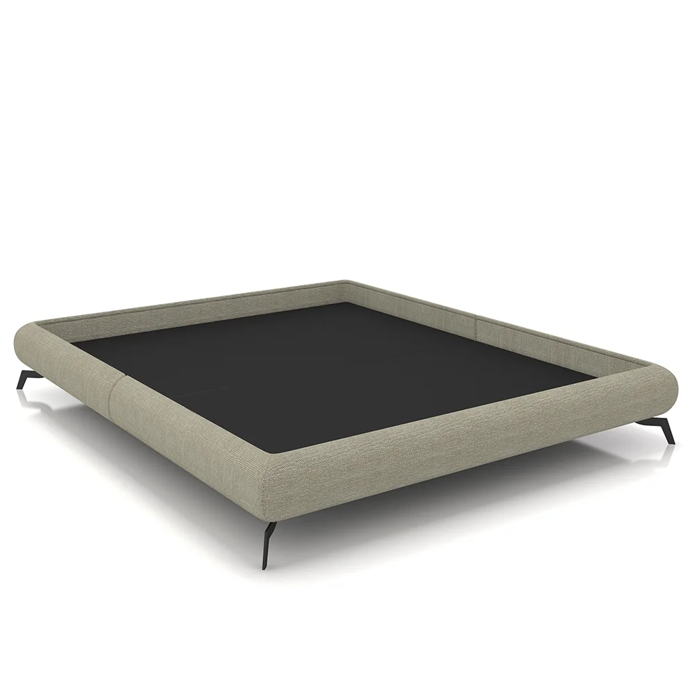 Cama Queen Base Box 158x198cm Pés de Ferro Cold Z37 Linho Bege - Mpozenato
