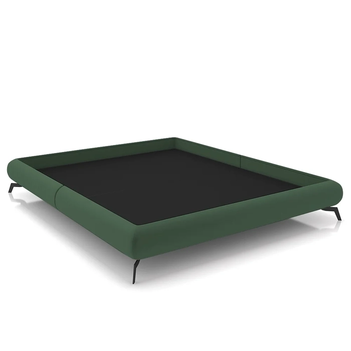 Cama King Base Box 193x203cm Pés de Ferro Cold Z37 Veludo Verde - Mpozenato